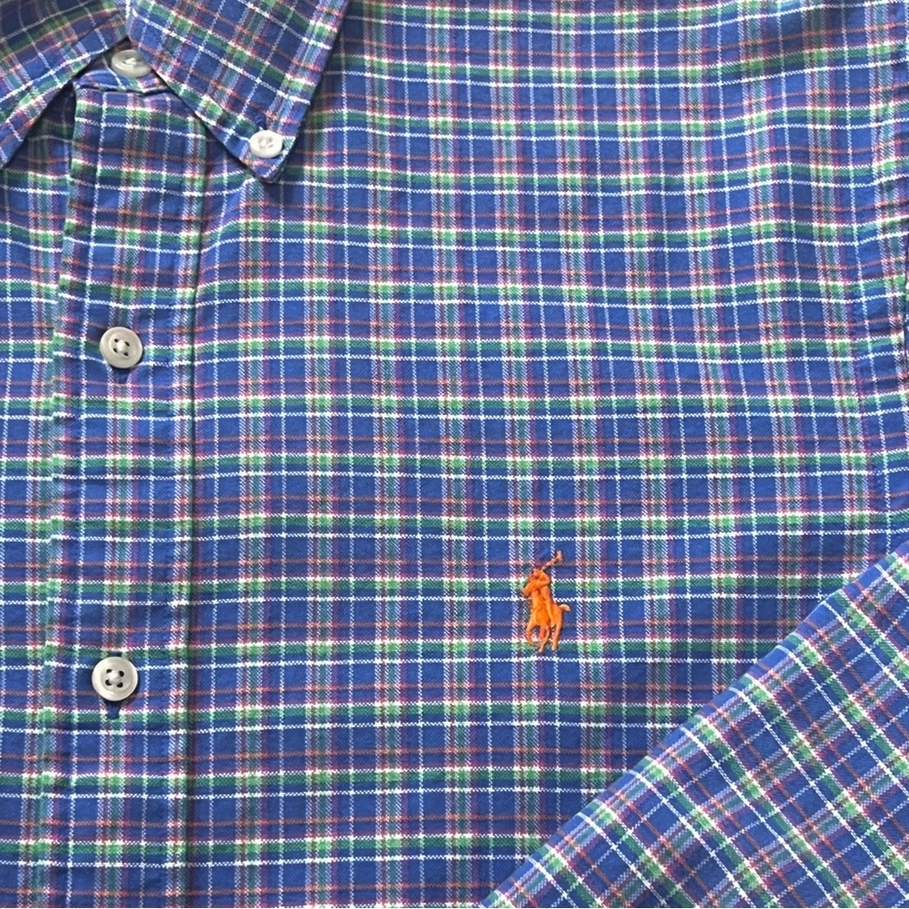 Ralph Lauren Blue Plaid w/ Orange Logo Men's Shirt
Preppy Vineyard Vines Coastal